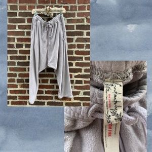 Free People Terry Cloth Drop Crotch Lounge Pants L